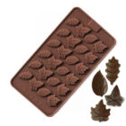 Levél csokoládé szilikon forma - 24 adagos