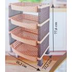 Rattan hatású zöldség/gyümölcs tároló - sötétbarna