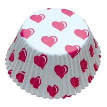 Muffin papír 12 cm - piros szíves - 50 db
