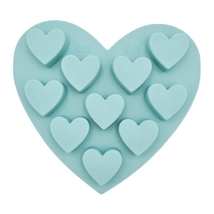 Szív alakú bonbon szilikon forma - 10 adagos