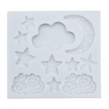 Éjszakai égbolt fondant/marcipán szilikon forma - csillag, hold, felhő