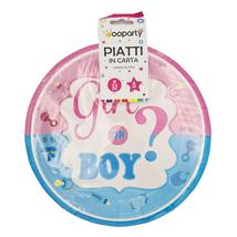 Girl or Boy? - papírtányér szett 6db - 23cm