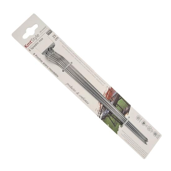 Rozsdamentes acél nyárs 8db - 25cm