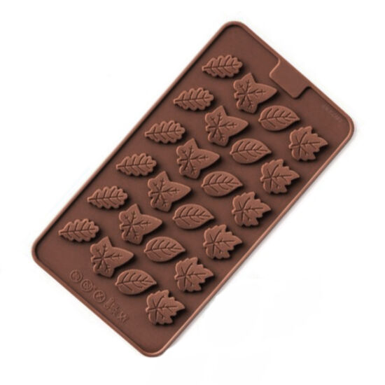 Levél csokoládé szilikon forma - 24 adagos