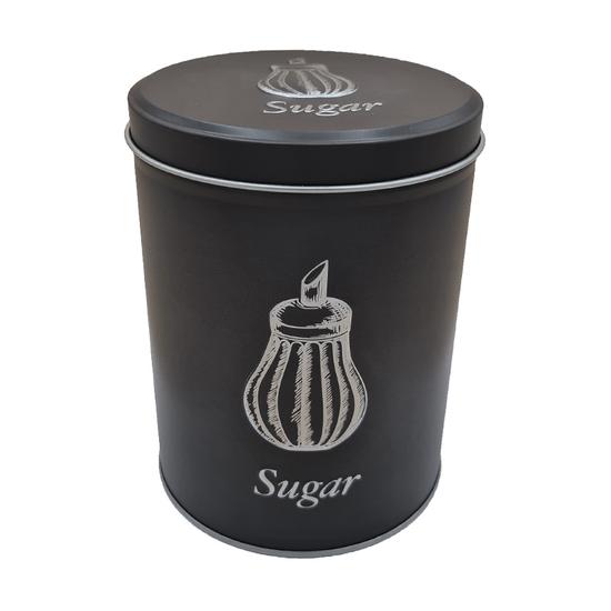 Fémdoboz henger - Sugar - fekete-ezüst