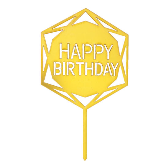 Happy Birthday arany tortabeszúró - hatszögű 
