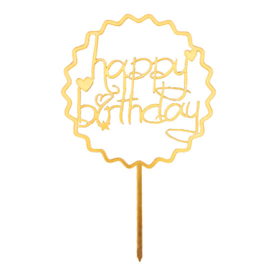 Happy Birthday arany tortabeszúró - szíves 